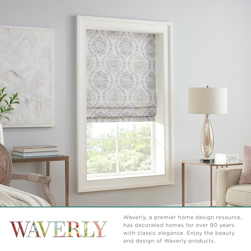 Waverly Adonis Medallion 100% Blackout Roman Shade, Cordless and Noise Reducing Window Shade for Privacy, Thermal Window Treatments for Energy Saving Benefits, 39 in Wide x 64 in Long, Natural by Eclipse - Image 4
