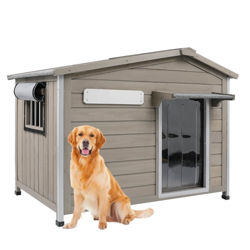 PetsCosset 40.2" L Large Dog House Outdoor & Indoor,Fir Wood Dog ...