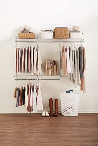 Rubbermaid Configurations Classic Closet Kit, White, 3-6 Ft., Wire Shelving Kit With Expandable Shelving And Telescoping Rods, Custom Closet Organization System, Easy Installation #TOP6