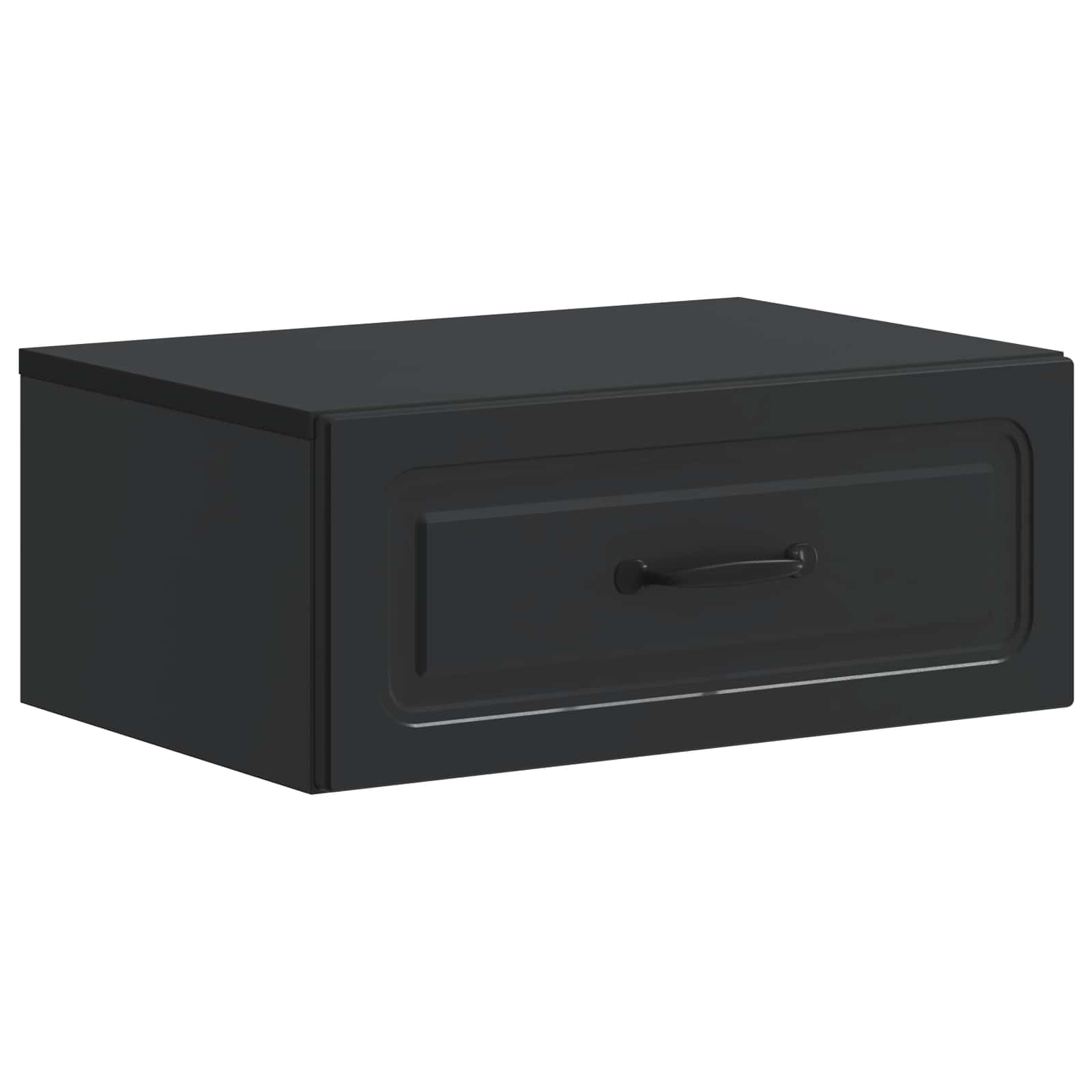 Bout canapé polyvalent noir meuble rangement mural 49x34.5x20 cm chambre