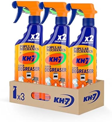 KH-7 Heavy Duty Degreaser for Oven, Stove, Grill, Food Surfaces, Vehicles, Clothing & More. 25 oz. (3 Pack)