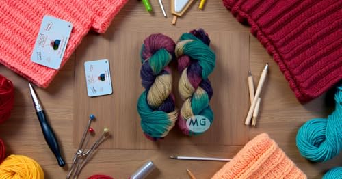 Image of M.G ENTERPRISE Glow Knitting Yarn Wool, Teal Mix 200 GMS Woolen Crochet Yarn Thread. Best Used with Knitting Needles, Crochet Needles-AL Art-CJJ