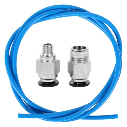 SKISUNO 1m Ptfe Bowden Tube Pneumatic Connector Fitting Pc4-m6 Pc4-m10 Stainless Steel with Internal Metal Teeth Oil-fre