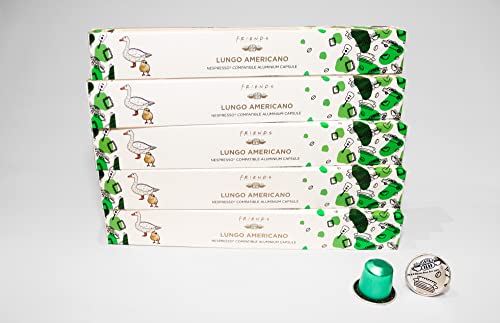 FRIENDS| 50 Cápsulas Café Lungo Americano (5x10)| Cápsulas de aluminio compatibles con Nespresso® Cover