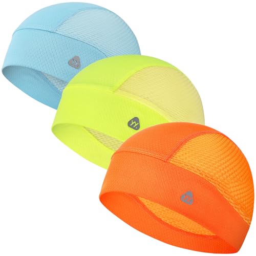 Image of YANIKY Skull Caps for Men, Breathable Mesh Helmet Liner Sport Cooling Skull Caps for Women Sweat Cap Lightweight Cycling Cap