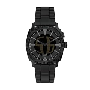 Fossil Machine Watch for Men, 41mm Ana-Digi Bigtic Movement with Stainless Steel or Leather Strap, Black and Brown
