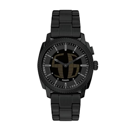 Image of Fossil Machine Watch for Men, 41mm Ana-Digi Bigtic Movement with Stainless Steel or Leather Strap,Black and Brown
