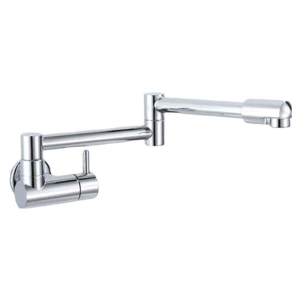 Grifo Cocina De Pared Grifo Cocina Fregadero, Solo Agua Fría, Llenado De Ollas, Latón Monomando Giratorio A 360° Plegable Griferia De Cocina, Cromado