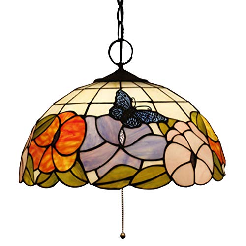 Suspension E27 contre les couloirs sombres lustre vitrail vintage pastoral