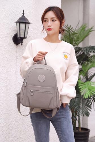 Image of TS WITH TECHSUN Stylish Women Mini Backpack | Lightweight Travel Small Nylon Bag with Multiple Pockets | Anti-Theft Zipper Pocket | Casual, Work, Office, Picnic Backpack for Girls
