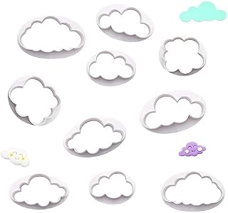 Cloud Cutters Cake Decorating,10 PCS Cloud Cookie Fondant Cake Cutter Cloud Shape Mold Cake Decoration Baking Accessory Embossing Tool for Baking Cake Biscuit Children DIY Birthday or Wedding Cake