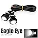 Eagle Eye Lights, LanCo 2PCS 12V 9W 110 Lm 8000-10000K Auto Moto LED Eagle Eye Luci di marcia diurna DRL Fanale posteriore Lampada di backup Bianco