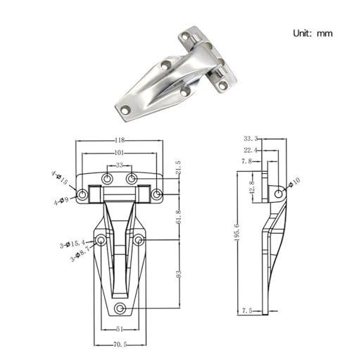 Charnière robuste en acier 304 pour aménagement de conteneur - 3