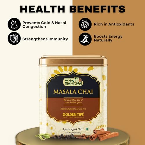 Golden Tips India’s Authentic Spice Masala CTC Chai ( 200 Gram/7.05 oz, 100 Cups )