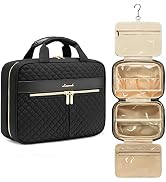 LOVEVOOK Toiletry Bag for Women, Water-resistant Travel Makeup Bag with Hanging Hook, Traveling E...