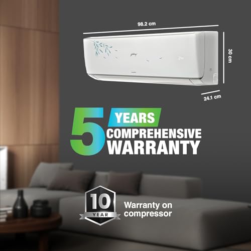 Image of Godrej 1.5 Ton 3 Star, Wi-Fi, 5 Years Comprehensive Warranty, 5-In-1 Convertible Cooling Inverter Art Studio Split AC (Copper, Heavy duty cooling at 52 C, AC 1.5T EI 18AINV3R32 PYB IVBL, White)