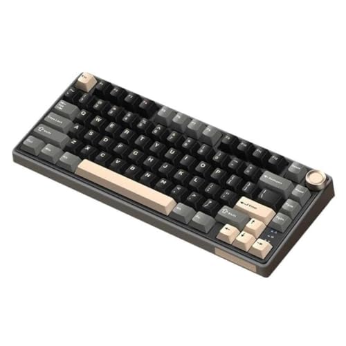 Image of RK ROYAL KLUDGE R75 Wireless Mechanical Keyboard, 75% Percent Custom Gaming Keyboard Gasket Mount RGB Backlit with Knob & PBT Keycaps, BT5.1 /2.4GHz /USB-C, Hot Swappable Cream Switch