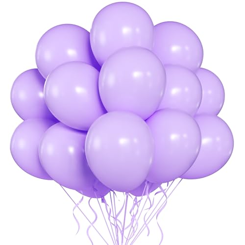 Yehnda Ballon Violet Pastel 100Pcs 12Pouces Helium Latex pour Anniversaire Baby Shower Mariage Fiançailles Graduation Festival Fête