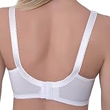 Gemm Ladies White Non Wired Lace Trim Plus Size Bra with Large Cup Sizes Full Firm Support (42 H, White) - Image 3