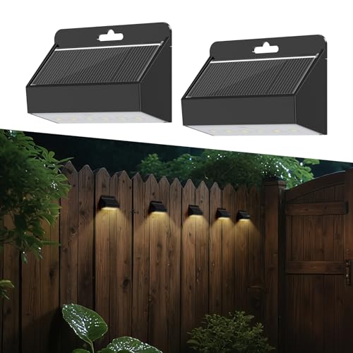 Smiling Shark ソーラーライト WL07【2025最新・小型・IP65防水】屋外 高輝度 明暗センサー 高精度感知 暖色 雰囲気光 小型 飾り用 夜間自動点灯 自動充電 太陽光発電 電気代0円 8時間連続点灯 耐久性 長寿命LED 両面テープ付き 取付簡単 壁掛け/芝生/玄関/庭/車道/歩道に最適 ガーデンライト デッキライト 日本語取扱説明書 2個入