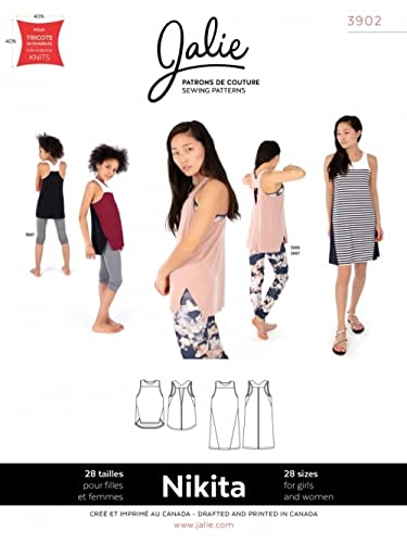 Jalie Sewing Pattern 3902 Dresses, Tops 28 Sizes