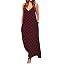 LILBETTER Women's Sleeveless Maxi Dress - Racerback Casual Long Dress With Pockets (Wine Red, Small)