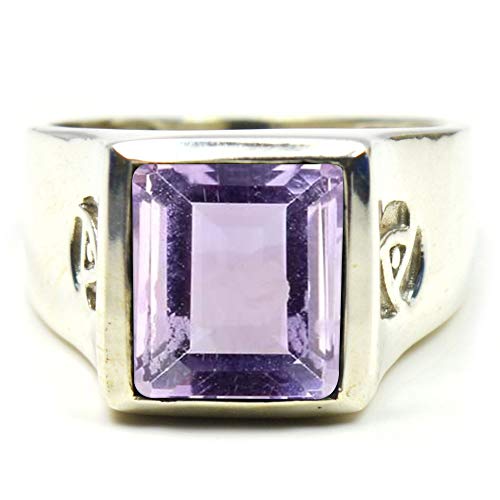 Image of Choose Your Color Mens Bold Ring 925 Sterling Silver Gemstone Wedding Engagement Statement Ring Birthstone Solitaire Jewellery Ring Sizes 4, 5, 6, 7, 8, 9, 10, 11, 12, 13,