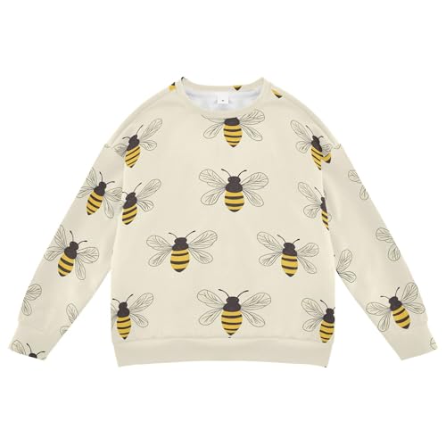 JUNZAN Cartoon Cute Bees Little Girls Hoodie Sweatshirt Fleece Hoodie for Boys Camping 4T