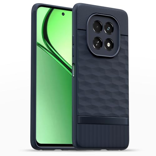 Image of Pikkme Back Cover for Realme C63 5G Camera Protection 3D Hexa Cube Design Silicone Protective Bumper Case (Blue)