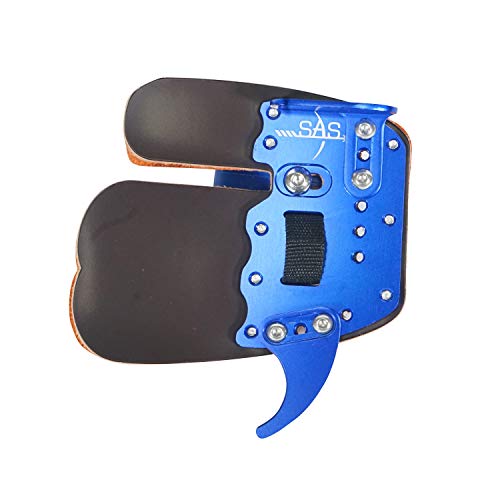 Southland Archery Supply SAS Elite Aluminum Suede and Leather Finger Tab (Blue, Small)