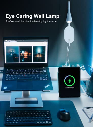 Deeloop Wall Mount Reading Light, Reading Lamp With Usb Output 5 Brightness Levels Touch Control For Bed Headboard Book Lights, 4000K Flexible Gooseneck, 2 Easy Install Options #TOP4