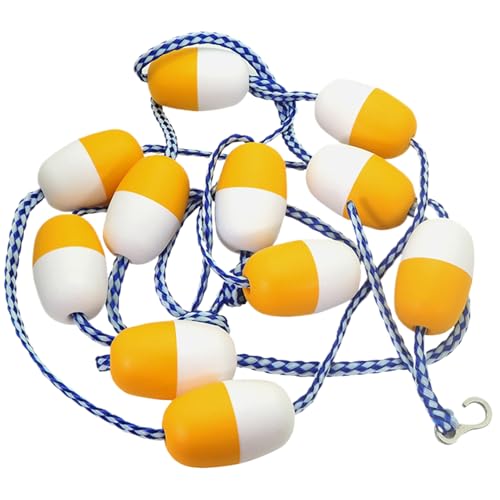 Corde de sécurité pour piscine avec flotteurs bicolores et crochets pour bassin creusé