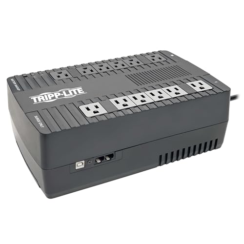 Tripp Lite AVR750U 750VA UPS Battery Backup, 450W AVR Line Interactive, USB, Ultra-Compact, Black