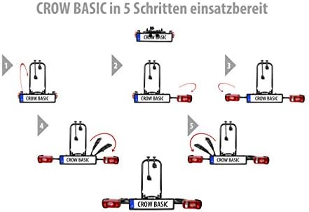 EUFAB 11569 bagażnik rowerowy CROW BASIC, nadaje się do rowerów elektrycznych, częściowo zmontowany, na 2 rowery, na hak holowniczy