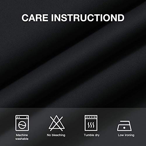 Image of COSVIYA Grommet Blackout Room Darkening Black Curtains 72 inch Length | Thick Polyester Light Blocking Insulated Thermal Window Curtain Drapes for Bedroom /Living Room,52x72 inches,2 Panels