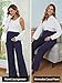 Ecavus 3-Pack Women's Maternity Pants Over Belly Soft Lounge Palazzo Pants Stretch Wide Leg Pregnancy Trousers with Pockets