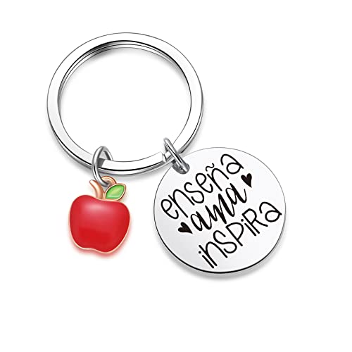 ZNOSVEI Teacher Thank You Keychain Spanish Teacher Appreciation Gift Supervisor Gift, Teacher Thank You Keychain, Standard