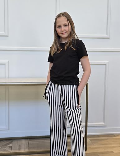 Image of Arshiner Girls 2 Piece Outfit Ruched Drawstring Tops and Wide Leg Pants Set