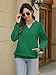 EADINVE Womens V Neck Sweatshirts with Pockets Fleece Pullover Casual Loose Fit Long Sleeve Tops Fall Clothes 2025 Green