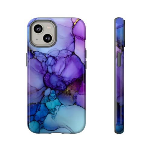 Coque violette iPhone 14 encre à l'alcool pour le quotidien