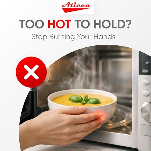 Aticca Microwave Bowl Cozy Holders for Hot Food Set of 4 Hot Pads for Bouillon Cups Multipurpose Heat Proof Plate Holder by Aticca - Image 2