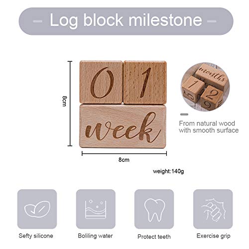 Promise Babe Baby Age Blocks Milestone di legno