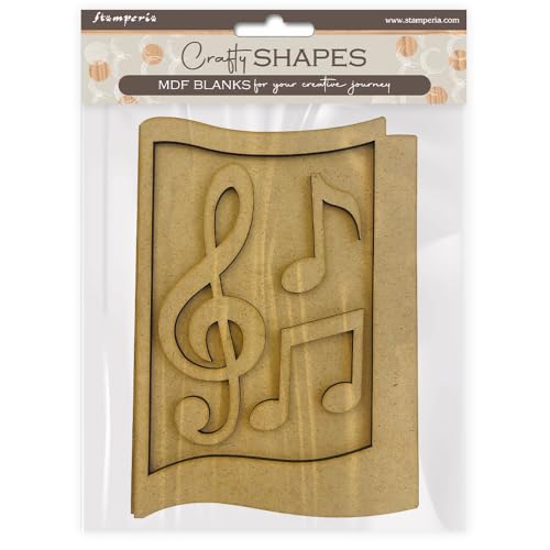 Stamperia - Formas artesanales para álbumes de recortes, álbumes, tarjetas y diarios de balas, decoración con papeles y pintura, perfecto para aficiones, manualidades y regalos (notas musicales) (3
