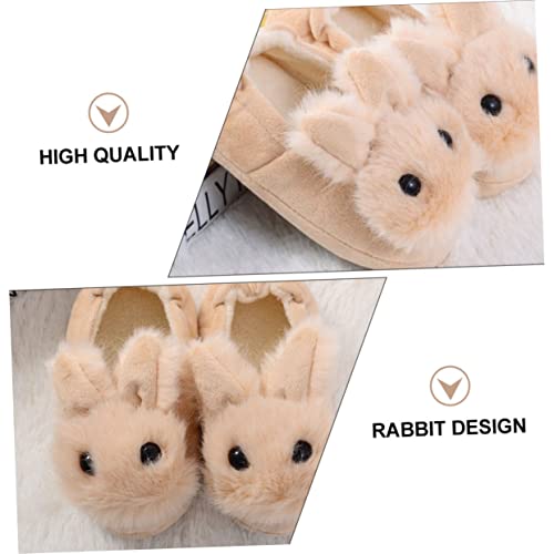 LIFKOME Comfortable Boys and Girls Slippers Bunny Shape Warm Winter Non-slip House Slippers for Boys3