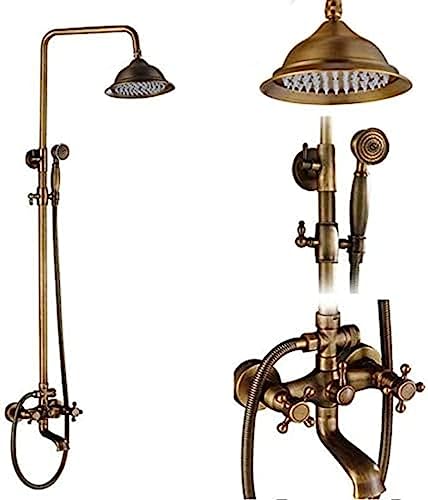 Douche laiton antique double poignée d01 pour une salle de bain rétro