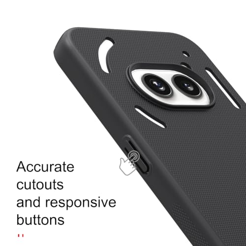Image of Nothing Phone 2a Back Cover, Super Frosted Shield Matte Hard PC Case with salient dot Design case for Nothing Phone (2a) (Black)