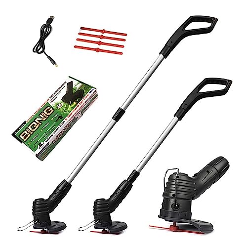ZKLGS Desbrozadora, Cortacésped inalámbrico eléctrico de Longitud Ajustable, Cortador de Malas Hierbas, cortacésped inalámbrico portátil, Carga USB for jardín/césped(B) - imagen 2
