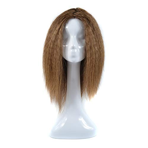 Perruque cheveux réels brun foncé 20" idéale pour changer de tête