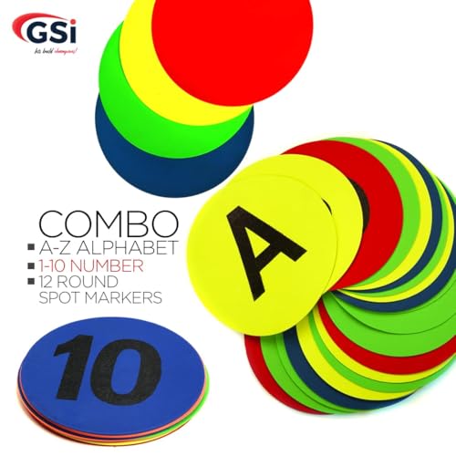 Image of GSi Spot Markers - Non-Slip Non-Toxic Poly Spots - Floor Markers for PE, Sports & Classroom Activities