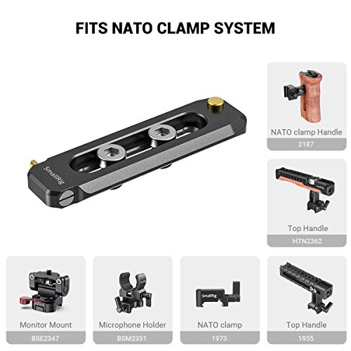 Image of SMALLRIG Universal Low-Profile Quick Release NATO Rail Safety Rail 70mm /2.8inches Long with 1 /4'' Screws for NATO Handle Camera Cage EVF Mount - BUN2483